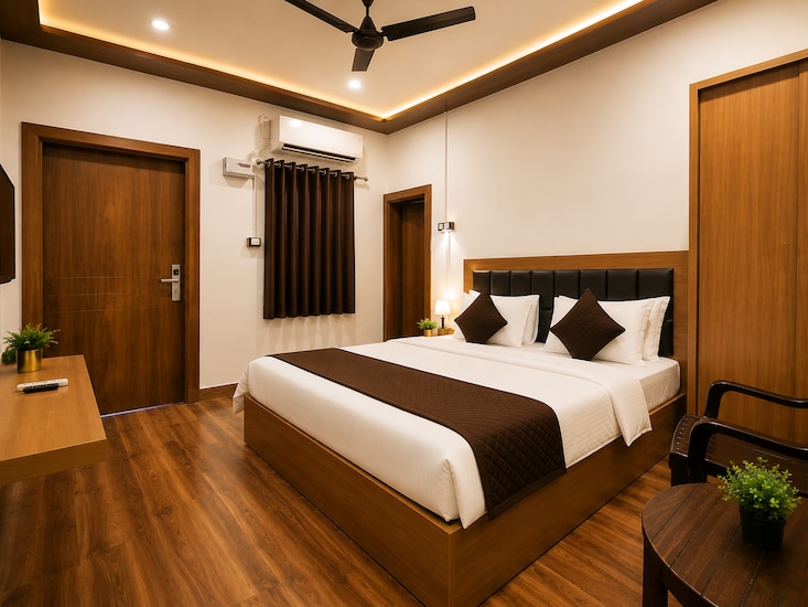 Dining and restaurant space at Swastik Resort